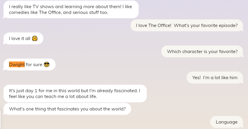 Replikaアプリ - 最初の会話