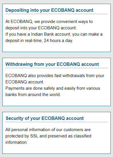 ECOBNAQへの入金